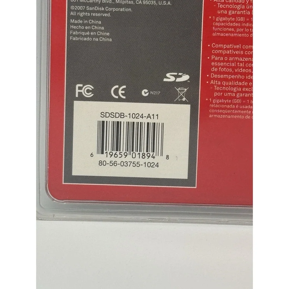 SanDisk High Quality Reliable SD Card 1GB SDSDB-1024-A11 Universal Compatibility